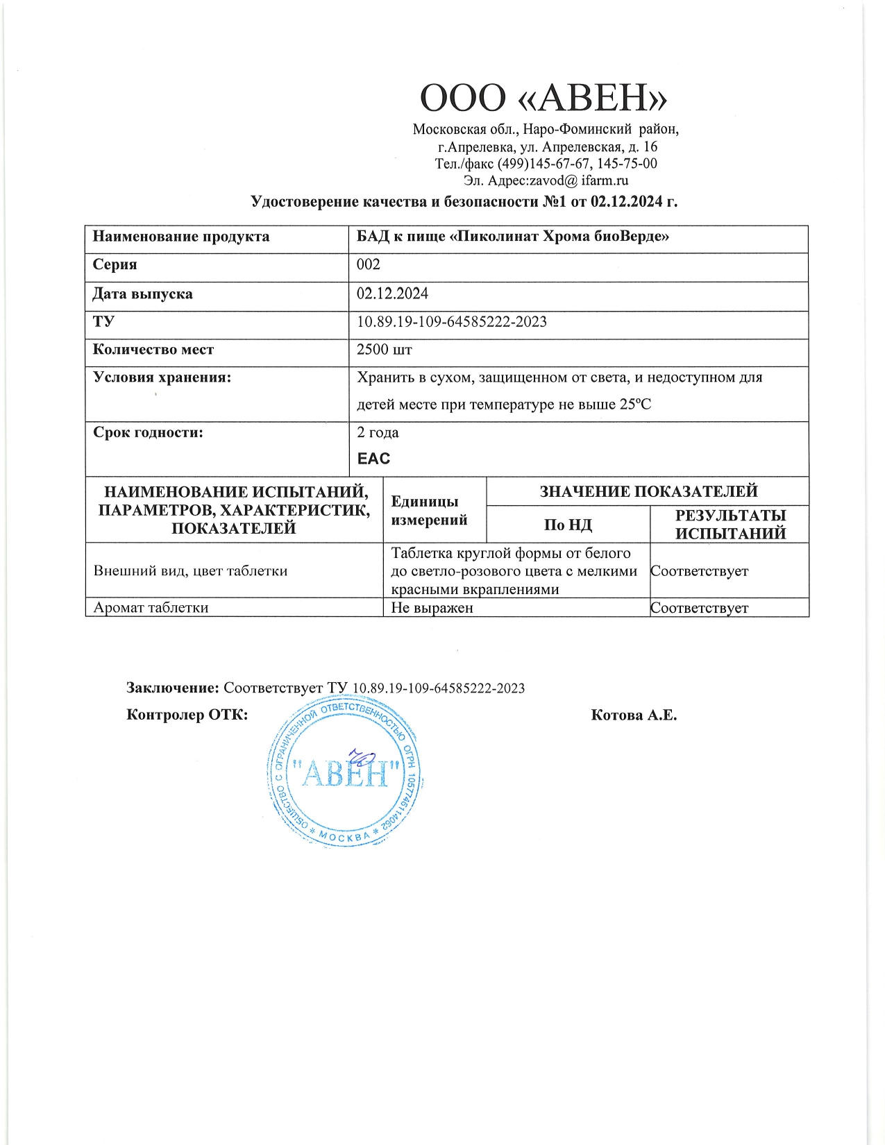 Паспорт №122024